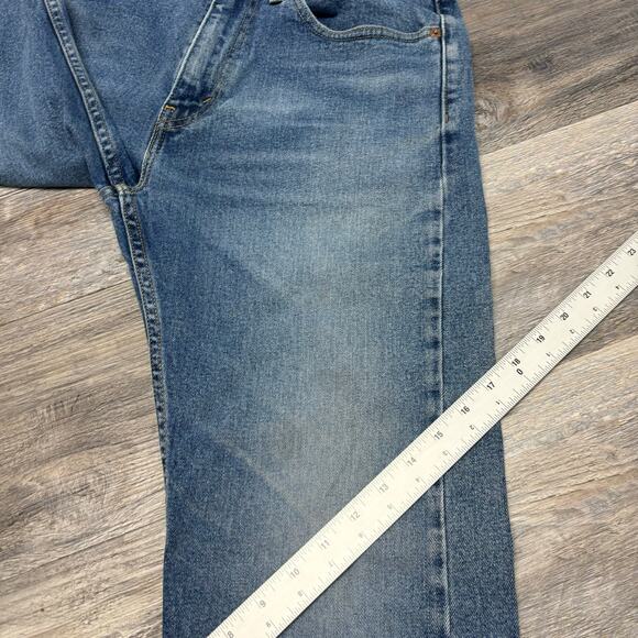 Levis 505 Dark Wash Faded Blue Mens 31x30‎ Regular Straight Denim Jeans Red Tab - Picture 5 of 13
